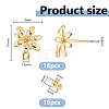 16Pcs Brass Stud Earrings Findings KK-DC0005-20-2