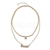Alloy Double Layered Necklaces NJEW-B0002-07G-4