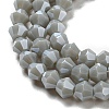 Opaque Solid Color Electroplate Glass Beads Strands EGLA-A039-P4mm-A14-3