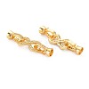 Brass Micro Pave Clear Cubic Zirconia Peg Bails Fold Over Clasps KK-S360-180-2