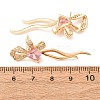 Brass Micro Pave Cubic Zirconia Stud Earrings for Women KK-CBADFF4-05G-2