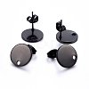 304 Stainless Steel Stud Earring Findings Ion Plating(IP) STAS-K184-01-03B-1