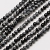 Natural Snowflake Obsidian Round Bead Strands LS-G-A130-3mm-17-1