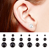 ANATTASOUL 18 Pairs 18 Style ABS Plastic Imitation Pearl Stud Earrings for Women EJEW-AN0002-70-3