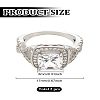 1Pc Brass Micro Pave Clear Cubic Zirconia Finger Rings for Women RJEW-LP0001-36-2