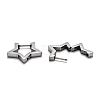 304 Stainless Steel Star Huggie Hoop Earrings STAS-J033-05P-3