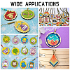 80Pcs 8 Style Doll Wooden Pendants WOOD-AR0001-07-5