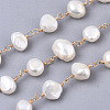 3.28 Feet Handmade Natural Freshwater Pearl Beaded Chains X-CHC-S010-001-1