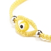 Lampwork Evil Eye Braided Bead Bracelet BJEW-JB07857-02-3