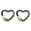 Brass Micro Pave Cubic Zirconia Screw Carabiner Lock Charms ZIRC-N039-016B-NF-1