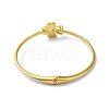 Rack Plating Brass Pave Clear Cubic Zirconia Clover & Heart Hinged Bangles BJEW-H616-01G-3