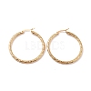 Vacuum Plating 201 Stainless Steel Textured Hoop Earrings with 304 Stainless Steel Pin for Women EJEW-F280-18-G-1