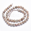 Electroplate Natural Sunstone Beads Strands G-K256-17-8mm-2