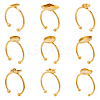 9Pcs 9 Styles 304 Stainless Steel Open Cuff Ring Findings STAS-AR0002-20-1