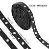 9 Yards Imitation Leather Ribbon with Platinum Plated Alloy Eyelets OCOR-AR0001-65-2