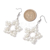 Star ABS Plastic Imitation Pearl Beaded Dangle Earrings EJEW-JE06329-3