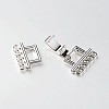 5 Strands Alloy and Brass Fold Over Clasps PALLOY-N0112-02P-3