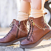 4Pcs Acrylic Pearl & Brass Chain Boot Strap Chains HJEW-DR00228-5