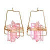 Electroplated Natural Quartz Wire Wrapped Earrings for Girl Women EJEW-JE04645-01-1