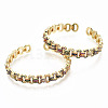 Brass Micro Pave Cubic Zirconia Cuff Bangles BJEW-S142-018-NF-1