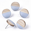 Transparent Resin & Wood Stud Earrings EJEW-N017-003A-D01-1
