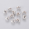 Platinum Color Ringent Round Brass Crimp Beads Covers X-EC266-NF-1