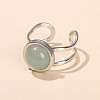 304 Stainless Steel & Natural Aventurine Cuff Rings FS-WGDE3F0-08-1
