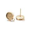 Ion Plating(IP) 304 Stainless Steel Stud Earring Settings X-STAS-H467-08G-10mm-1