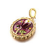 Brass Micro Pave Cubic Zirconia & Enamel Pendants KK-R222-08G-01-2