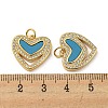 Brass Micro Pave Cubic Zirconia with Synthetic Turquoise Pendants KK-K356-24C-G-3
