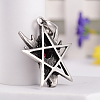 Retro 316 Surgical Stainless Steel Resin Rhinestone Star with Dragon Skull Gothic pendants STAS-E096-54AS-3
