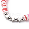 4Pcs 4 Color Handmade Polymer Clay Disc Surfer Bracelets Set BJEW-JB08799-3