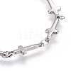 304 Stainless Steel Bar Link Chain Anklets AJEW-AN00240-4
