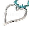 Boho Dyed Synthetic Turquoise Chip & Plastic Pearl Multi Layered Necklaces NJEW-U006-04B-P-3