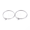 316 Surgical Stainless Steel Circle Wire Hoop Earring Findings STAS-J025-01B-P-1