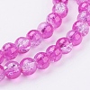 Spray Painted Crackle Glass Beads Strands CCG-Q002-6mm-09-3