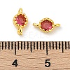 Brass Cubic Zirconia Flat Round Connector Charms KK-H204-02G-05-3