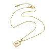 Ion Plating(IP) Rectangle with Initial Letter 304 Stainless Steel Pendant Necklace NJEW-R265-04G-Z-3