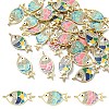 10Pcs Alloy Enamel Fish Links Connectors ENAM-YW0005-86A-2