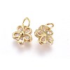 Brass Cubic Zirconia Charms ZIRC-E162-17G-1