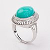 Natural Amazonite Finger Rings RJEW-P122-14-2