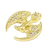 Brass Micro Pave Clear Cubic Zirconia Pendants X-KK-L238-04G-2