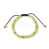 6mm Round Natural Lemon Jade Braided Bead Bracelets BJEW-C067-01A-02-2