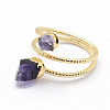 Natural Amethyst Finger Rings RJEW-A031-01G-2