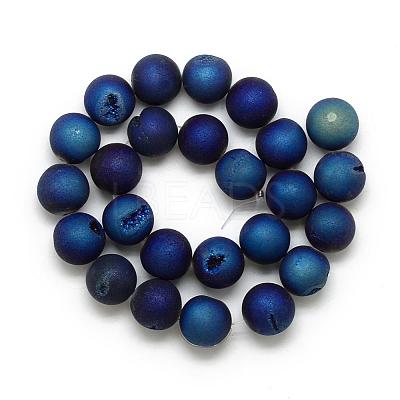 Electroplated Natural Druzy Geode Agate Beads Strands G-S238-18mm-04-1