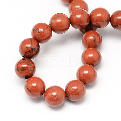 Natural Red Jasper Bead Strands X-G-R193-11-6mm-1
