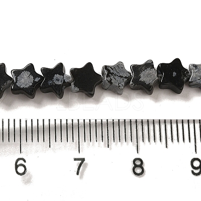 Natural Snowflake Obsidian Beads Strands G-G085-B37-02-1