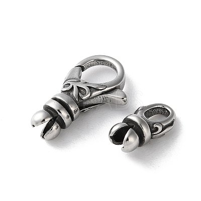 316 Stainless Steel Lobster Claw Clasps Sets STAS-D303-10AS-01-1