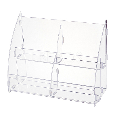2-Tier 4 Slots Transparent Acrylic Makeup Face Mask Organizers ODIS-WH0002-66-1