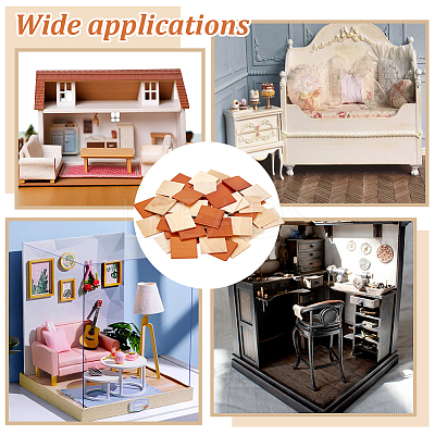 48Pcs Mini Wood Floor FIND-WH0420-154-1